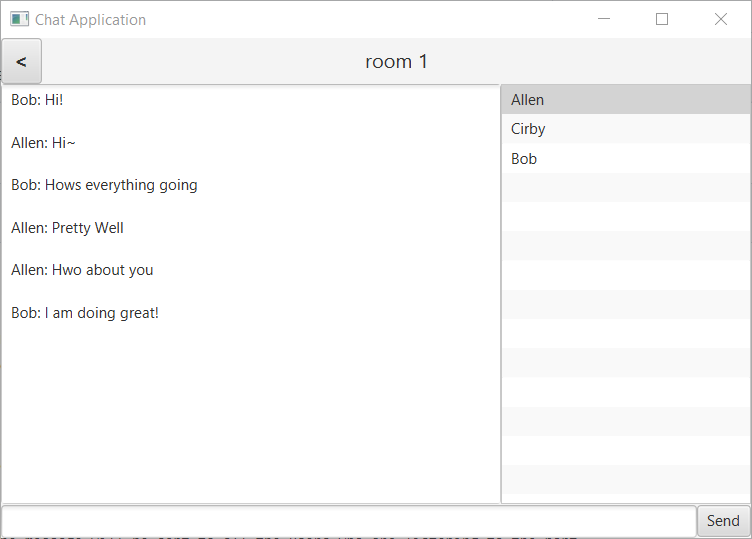 screenshot of Chat application