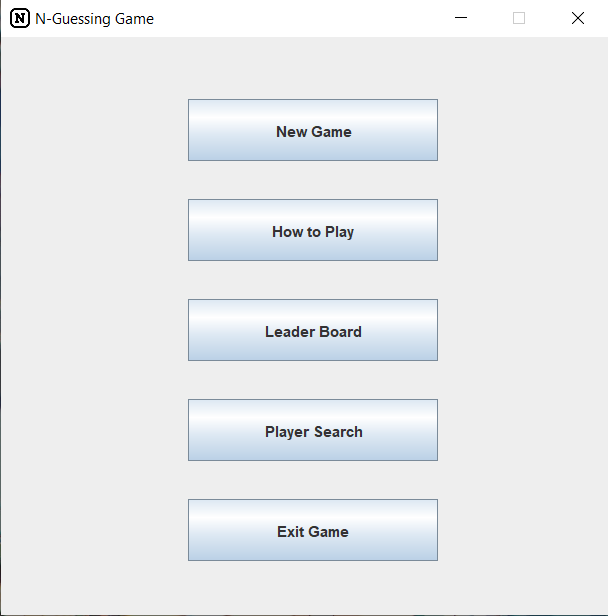 screenshot of N-Guessing Game